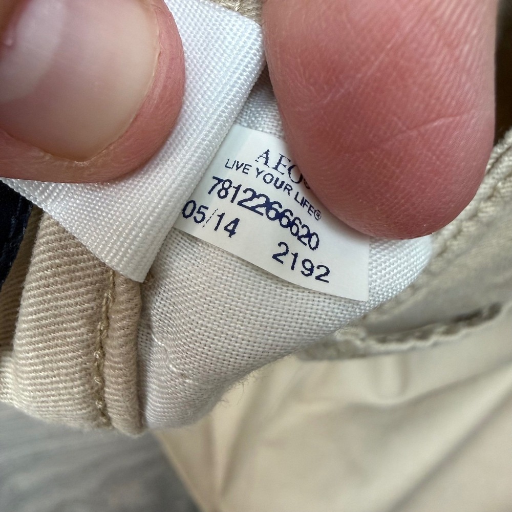 American Eagle Artist Low Rise Khaki Pants Women's 6R Stretch Beige Chino - Picture 8 of 16